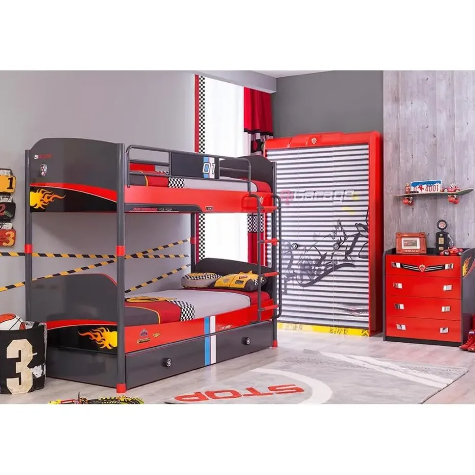 Cilek - Champion Racer - Commode - Kinderladekast - Auto - 42x74x87 cm - Rood