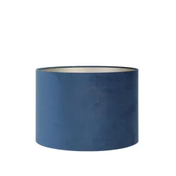 Cilinder Lampenkap Velours - Petrol Blue - Ø40x30cm