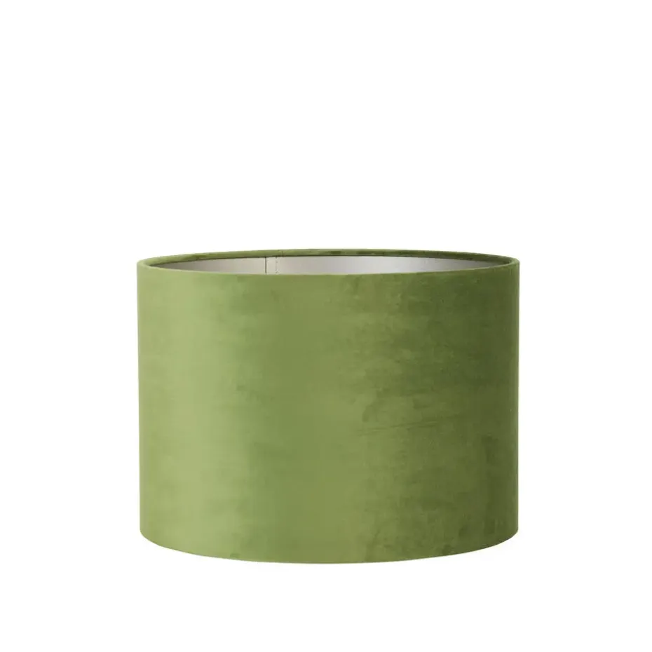 Cilinder Lampenkap Velours - Olive Green - Ø30x21cm