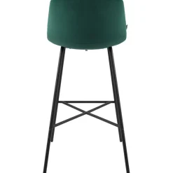 CLP Barkruk Altona zwart Frame - Fluweel - groen