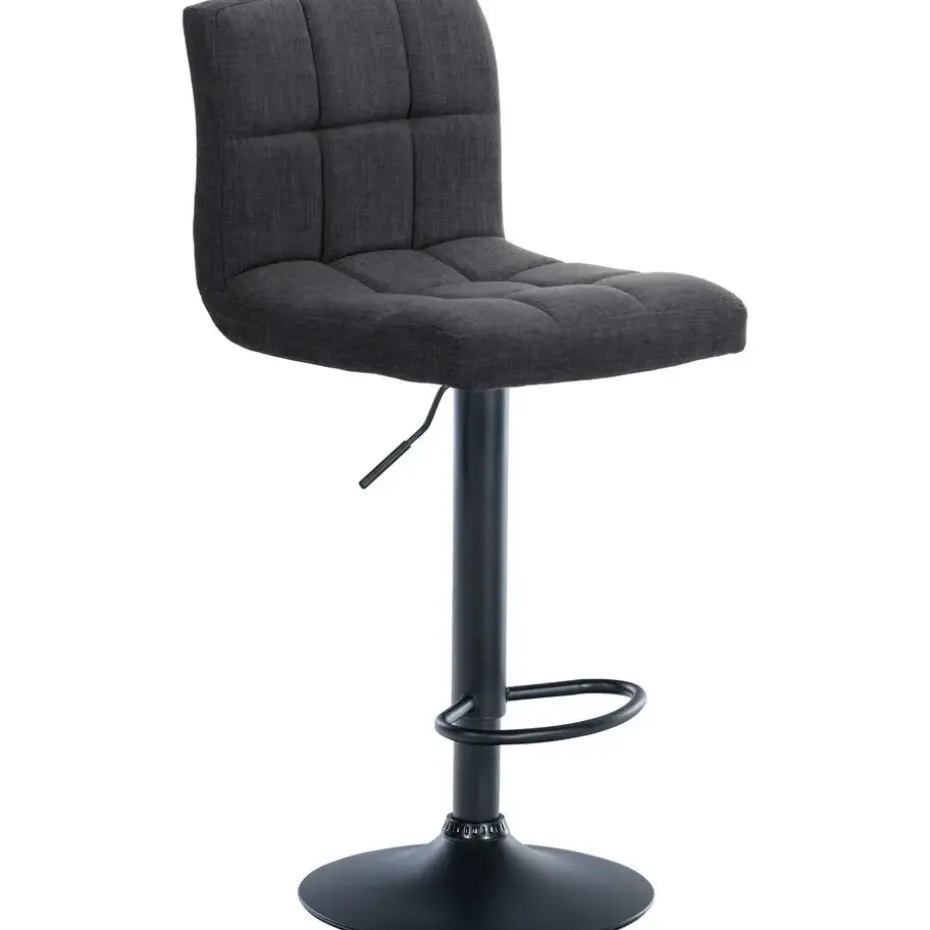 CLP Barkruk Calma zwart Frame - Stof - donkergrijs