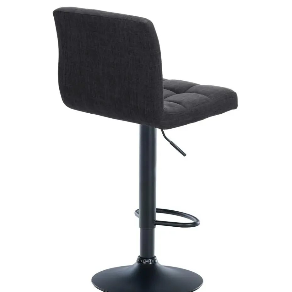 CLP Barkruk Calma zwart Frame - Stof - donkergrijs