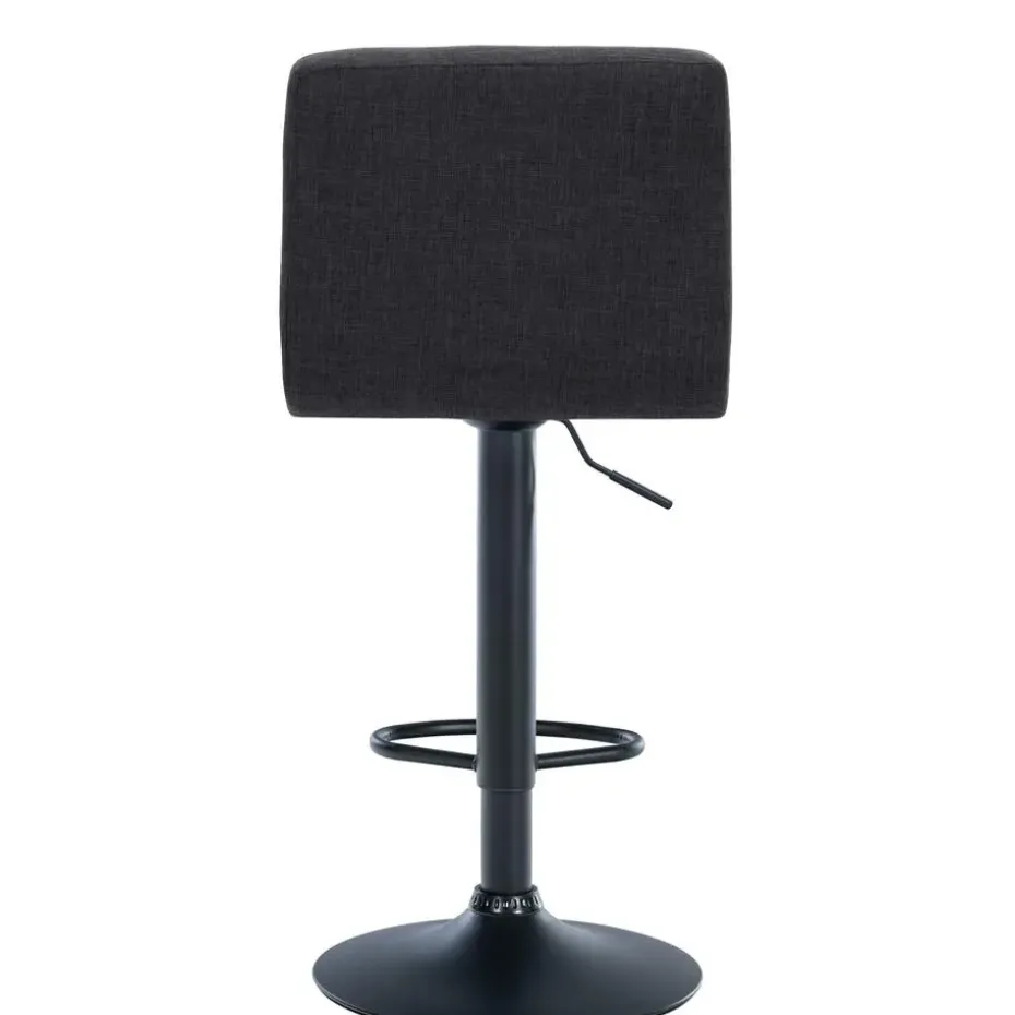 CLP Barkruk Calma zwart Frame - Stof - donkergrijs