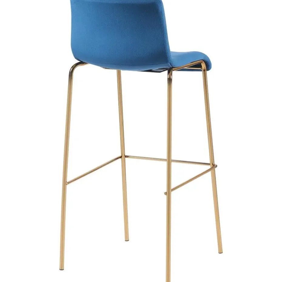 CLP Barkruk Hoover goud Frame - Fluweel - blauw
