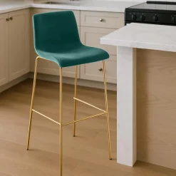 CLP Barkruk Hoover goud Frame - Fluweel - groen