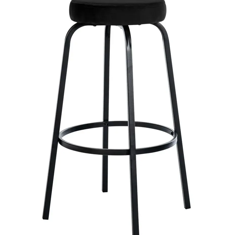 CLP Barkruk Kamari mat zwart Frame - Fluweel - zwart