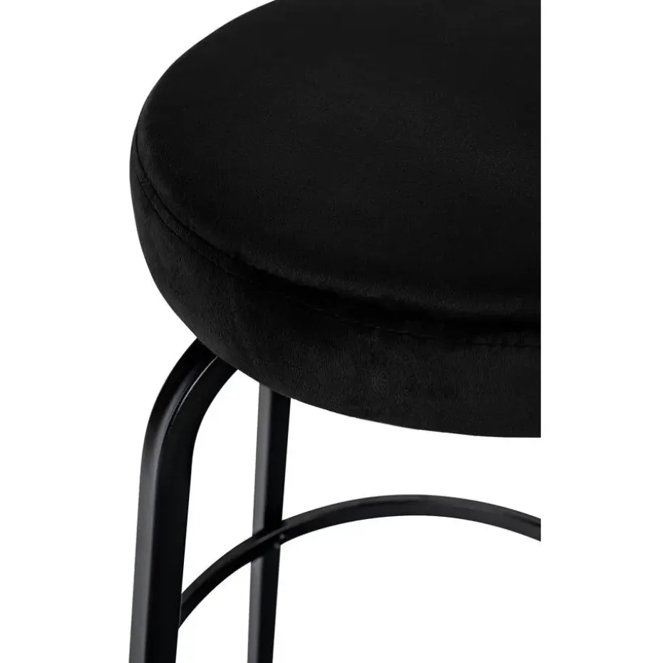 CLP Barkruk Kamari mat zwart Frame - Fluweel - zwart