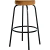 CLP Barkruk Kamari mat zwart Frame - Fluweel - koffie