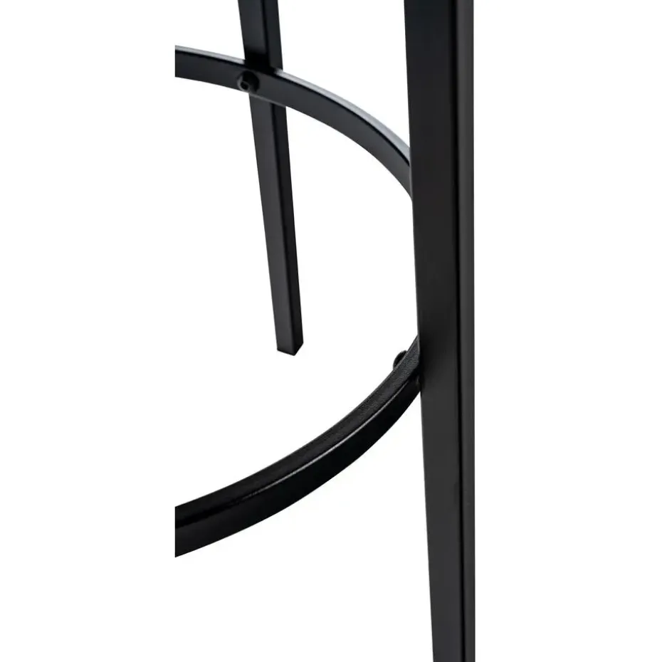 CLP Barkruk Kamari mat zwart Frame - Fluweel - koffie