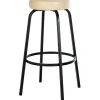 CLP Barkruk Kamari mat zwart Frame - Kunstleer - creme