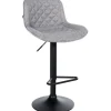 CLP Barkruk Kasson zwart Frame - Stof - grijs
