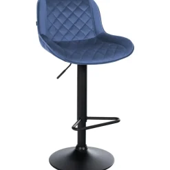 CLP Barkruk Kasson zwart Frame - Fluweel - blauw
