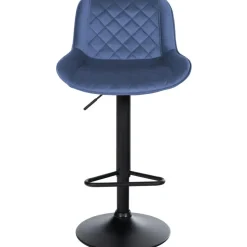 CLP Barkruk Kasson zwart Frame - Fluweel - blauw