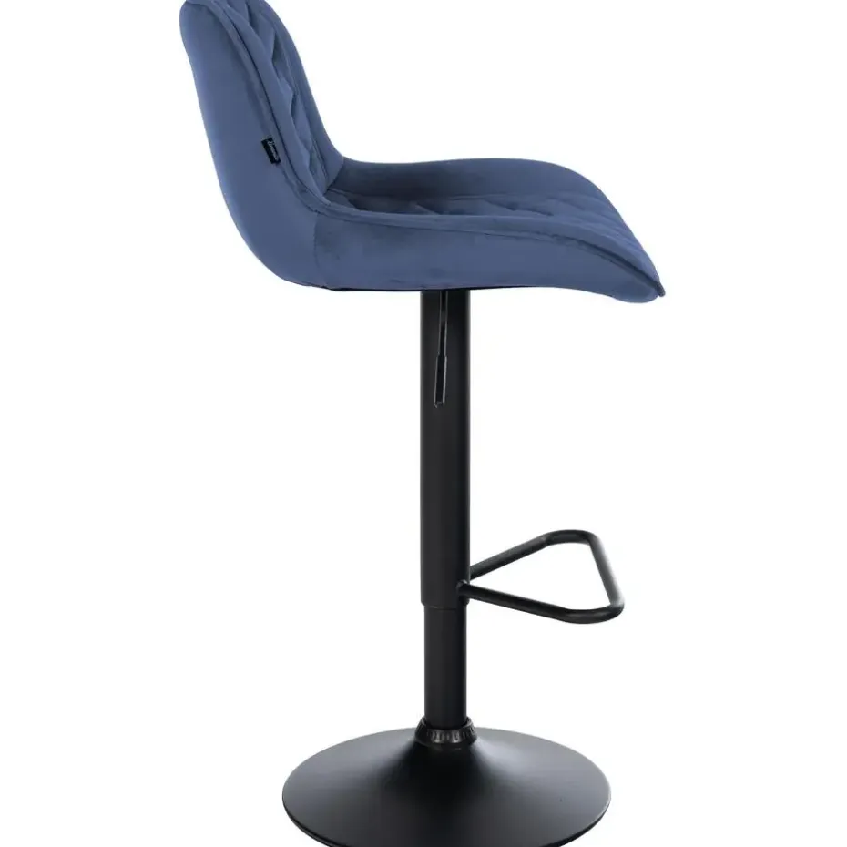 CLP Barkruk Kasson zwart Frame - Fluweel - blauw