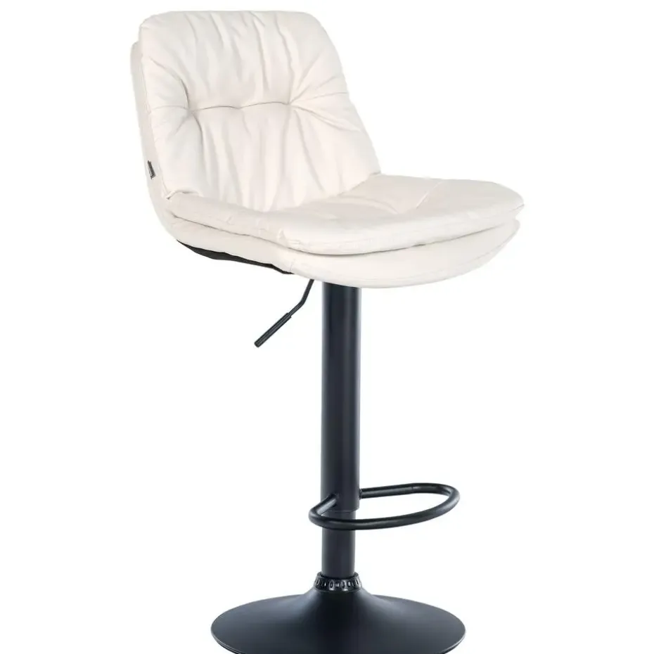 CLP Barkruk Laurel zwart Frame - Kunstleer - wit
