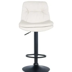 CLP Barkruk Laurel zwart Frame - Kunstleer - wit