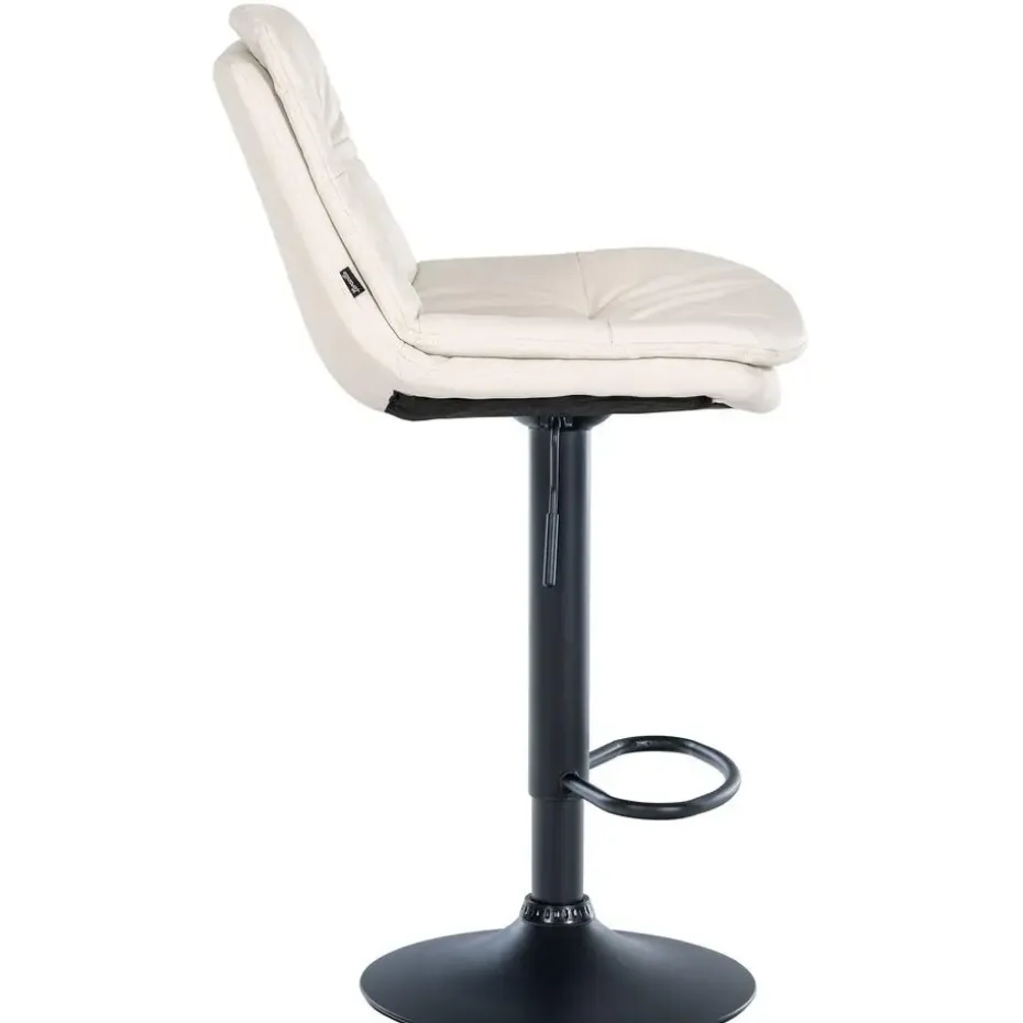 CLP Barkruk Laurel zwart Frame - Kunstleer - wit