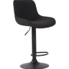 CLP Barkruk Lentini zwart Frame - Stof - zwart