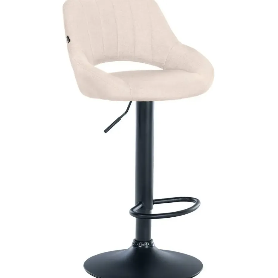 CLP Barkruk Milet zwart Frame - Stof - creme