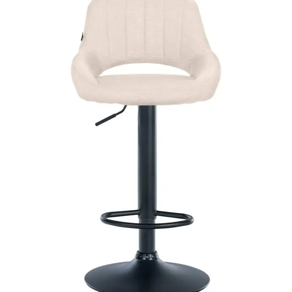 CLP Barkruk Milet zwart Frame - Stof - creme