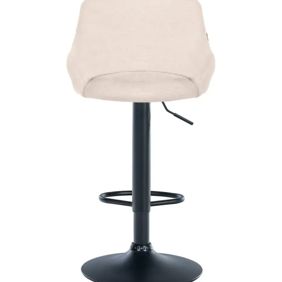 CLP Barkruk Milet zwart Frame - Stof - creme