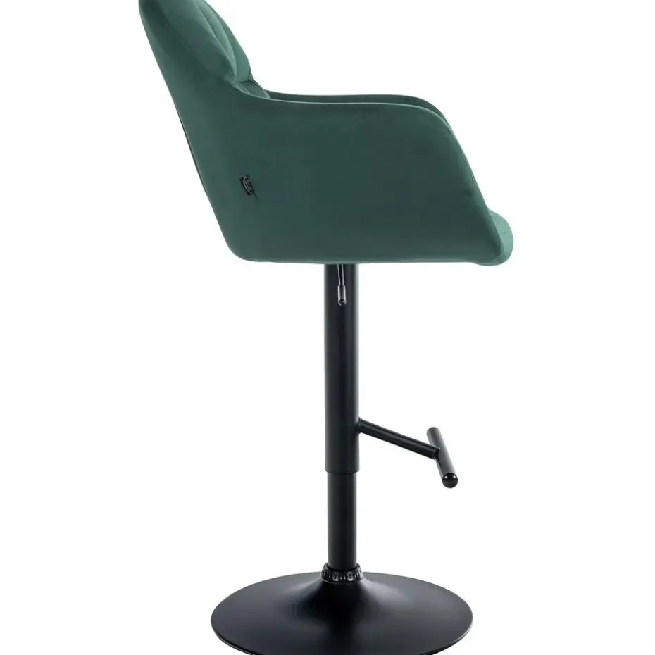 CLP Barkruk Natoma zwart Frame - Fluweel - groen