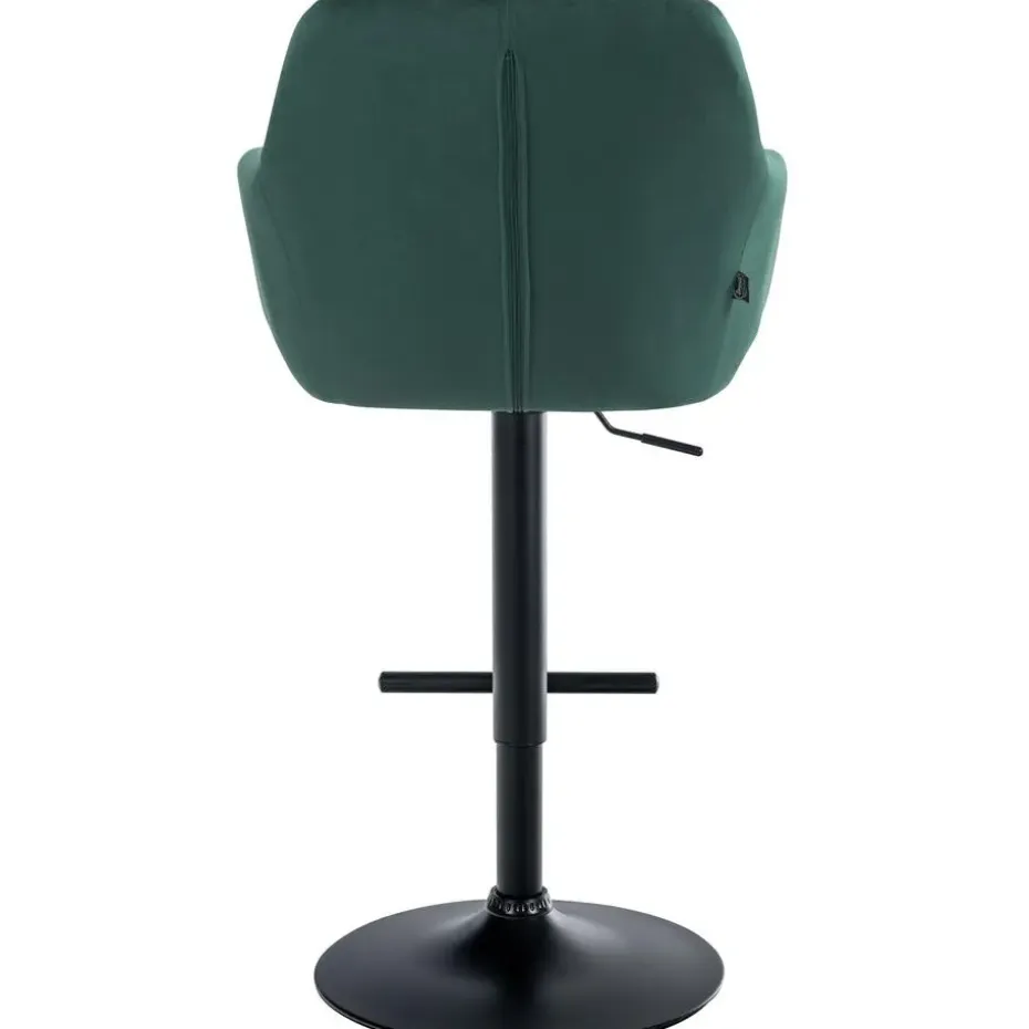 CLP Barkruk Natoma zwart Frame - Fluweel - groen