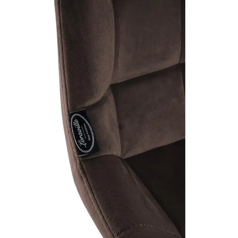 CLP Barkruk Weston zwart Frame - Fluweel - bruin
