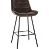 CLP Barkruk Weston zwart Frame - Fluweel - bruin