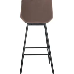 CLP Barkruk Weston zwart Frame - Fluweel - bruin