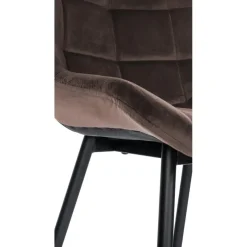 CLP Barkruk Weston zwart Frame - Fluweel - bruin