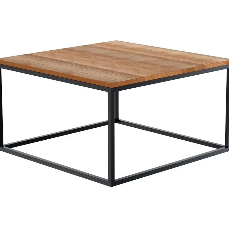 CLP Bijzettafel Manteo mat zwart Frame - Hout - eik