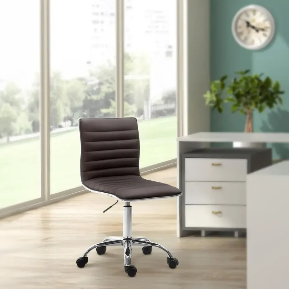 CLP Bureaustoel Alamosa chroom Frame - Kunstleer - bruin