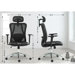 CLP Bureaustoel Bryden chroom Frame - Kunststof - zwart