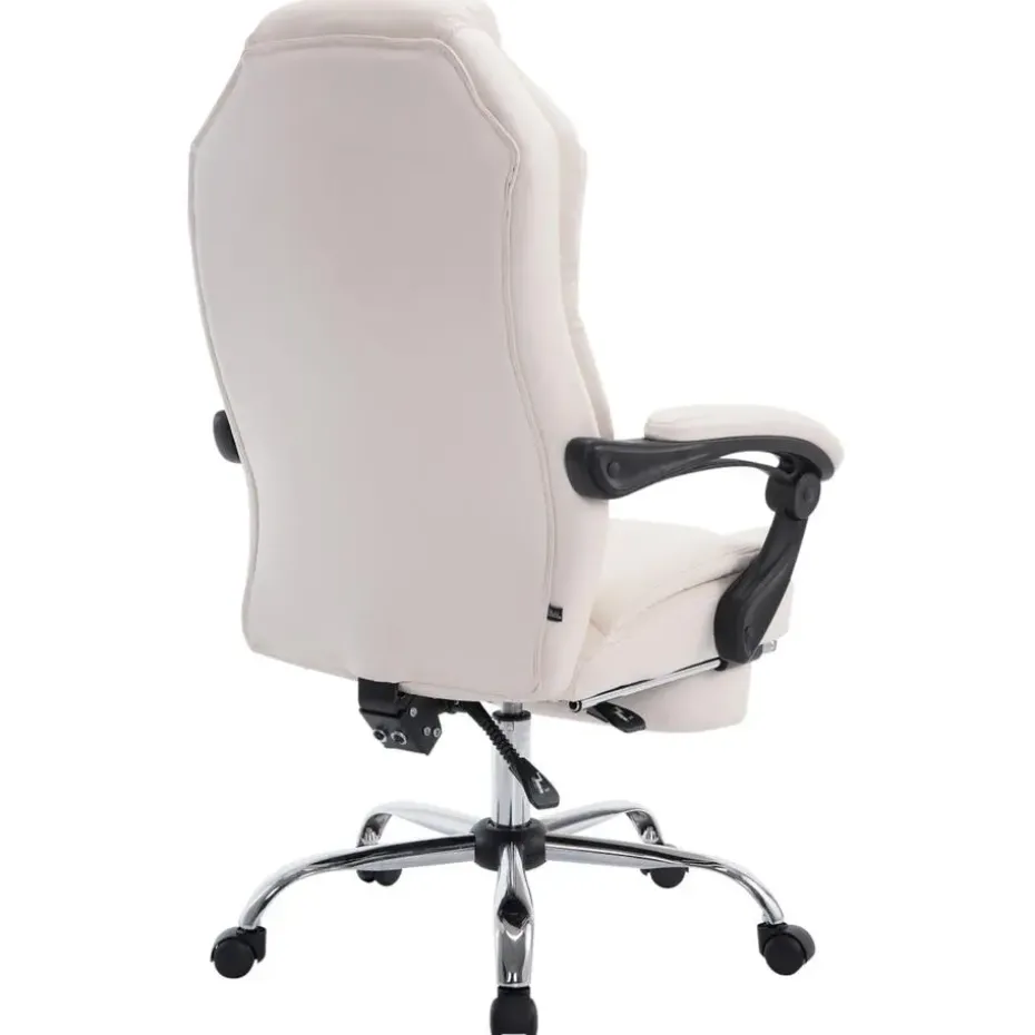 CLP Bureaustoel Castle chroom Frame - Kunstleer - creme