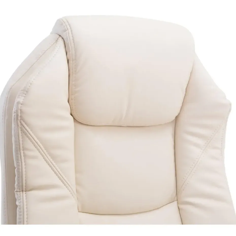 CLP Bureaustoel Castle chroom Frame - Kunstleer - creme