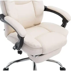 CLP Bureaustoel Castle chroom Frame - Kunstleer - creme