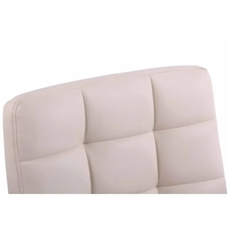 CLP Bureaustoel Deli chroom Frame - Kunstleer - creme