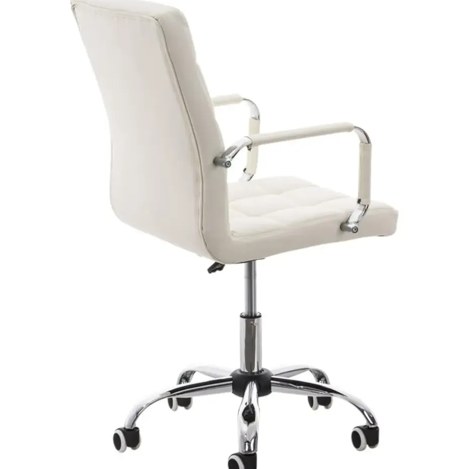 CLP Bureaustoel Deli V2 chroom Frame - Kunstleer - wit