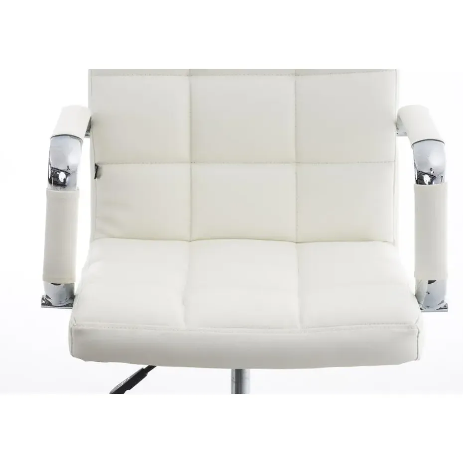 CLP Bureaustoel Deli V2 chroom Frame - Kunstleer - wit
