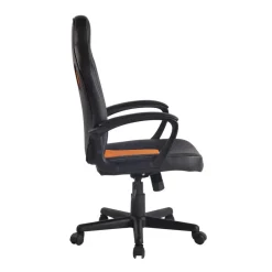 CLP Bureaustoel Elbing zwart Frame - Kunstleer - zwart/oranje