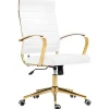 CLP Bureaustoel Havanna goud Frame - Kunstleer - wit