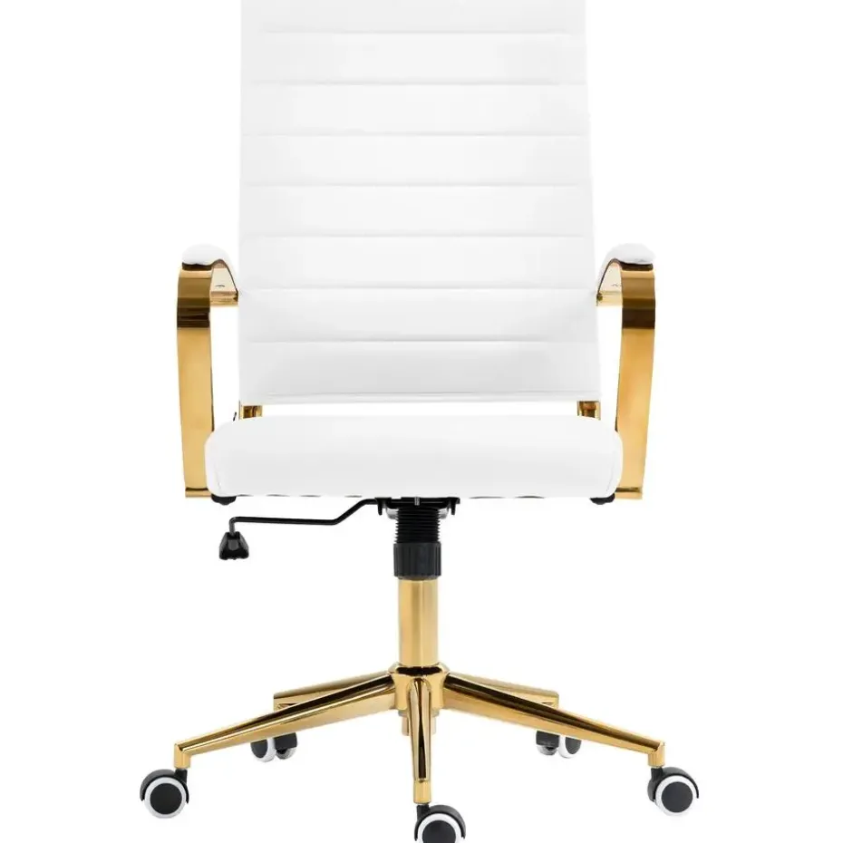 CLP Bureaustoel Havanna goud Frame - Kunstleer - wit