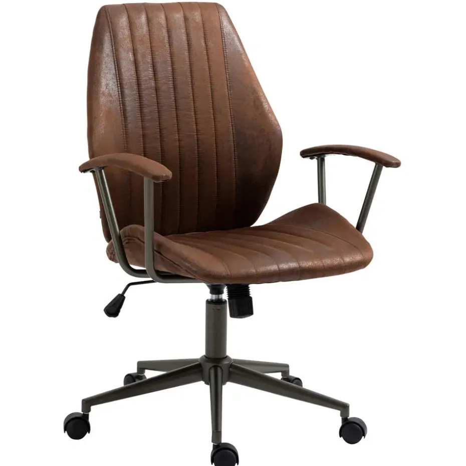 CLP Bureaustoel Nampa zwart Frame - Kunstleer - cognac