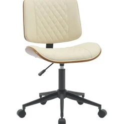 CLP Bureaustoel Plover zwart Frame - Hout - walnoot/creme