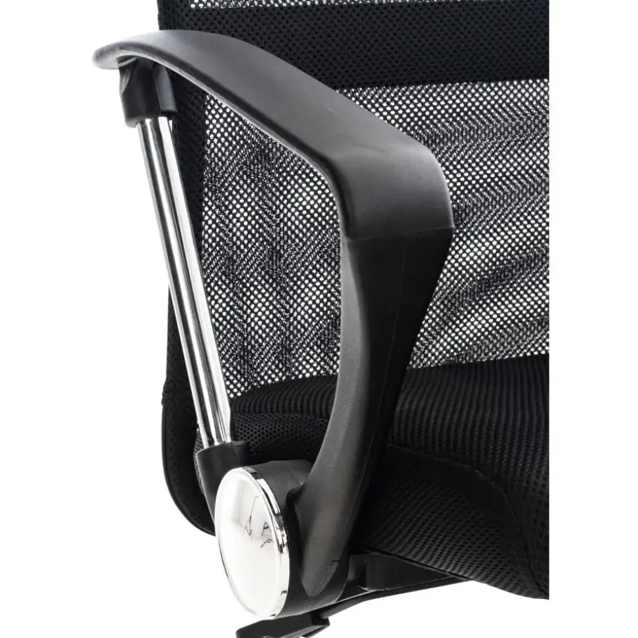 CLP Bureaustoel Washington chroom Frame - Kunstleer - zwart