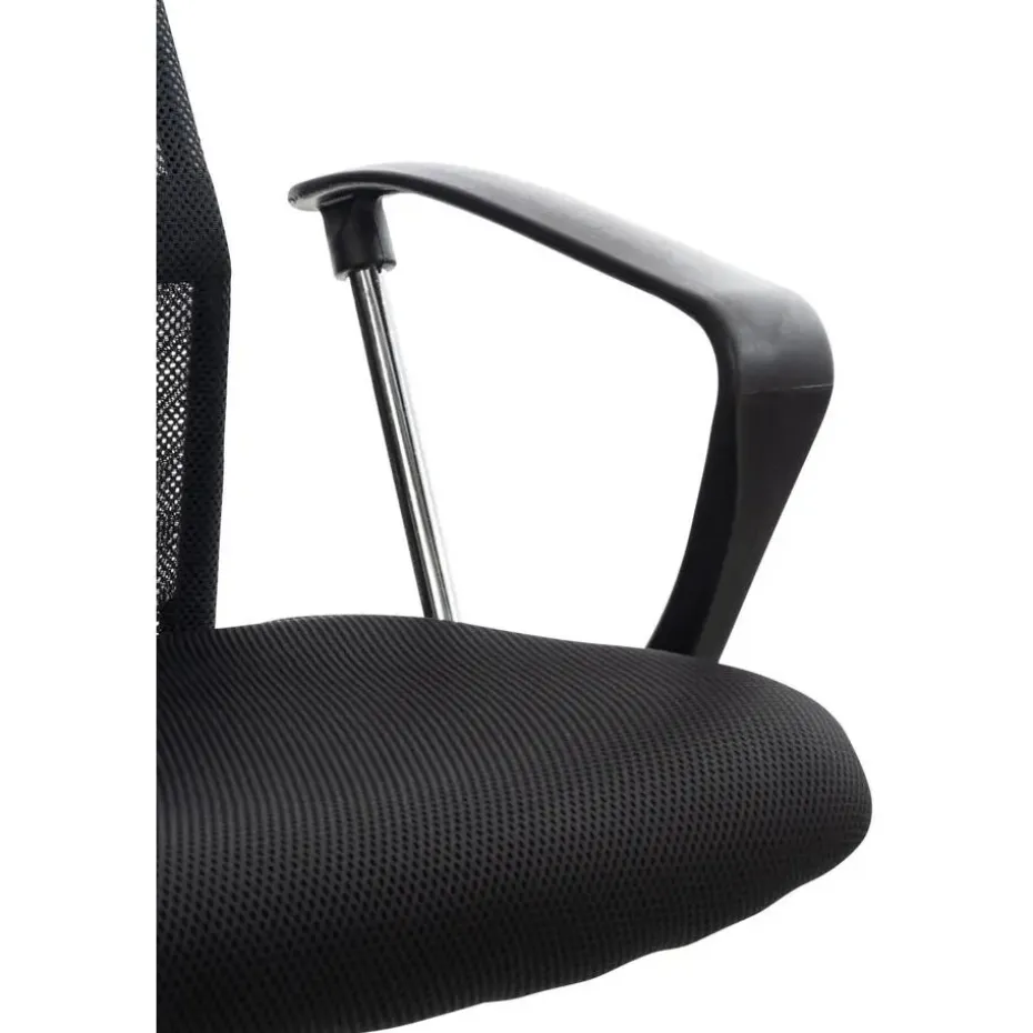 CLP Bureaustoel Washington chroom Frame - Kunstleer - zwart