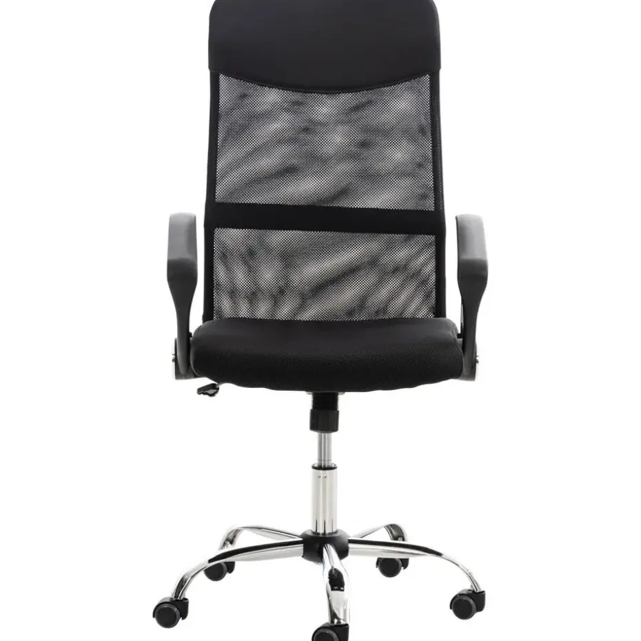 CLP Bureaustoel Washington chroom Frame - Kunstleer - zwart