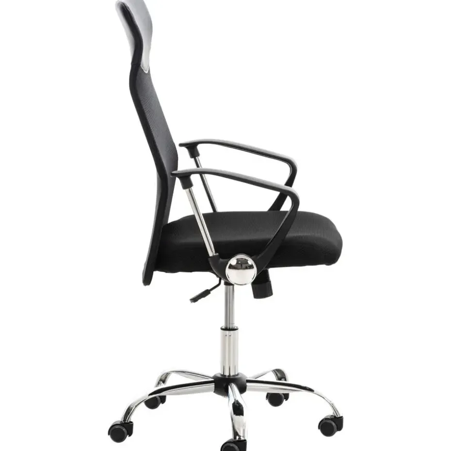 CLP Bureaustoel Washington chroom Frame - Kunstleer - zwart