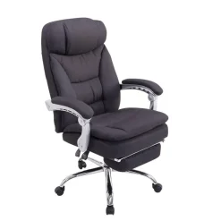 CLP Bureaustoel XL Troy chroom Frame - Stof - zwart